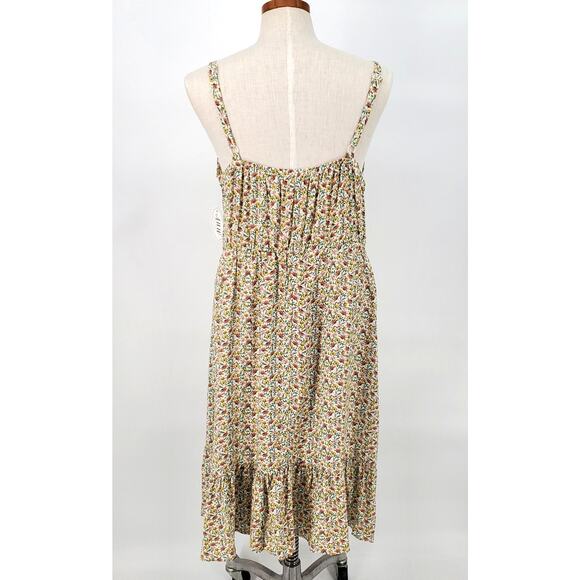 AUW Womens 1X Floral Wrap Dress Deep V Adjustable Straps Lightweight New - Picture 4 of 8